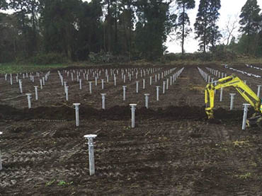 fundición y aplicación de tornillo de tierra en espiral solar
